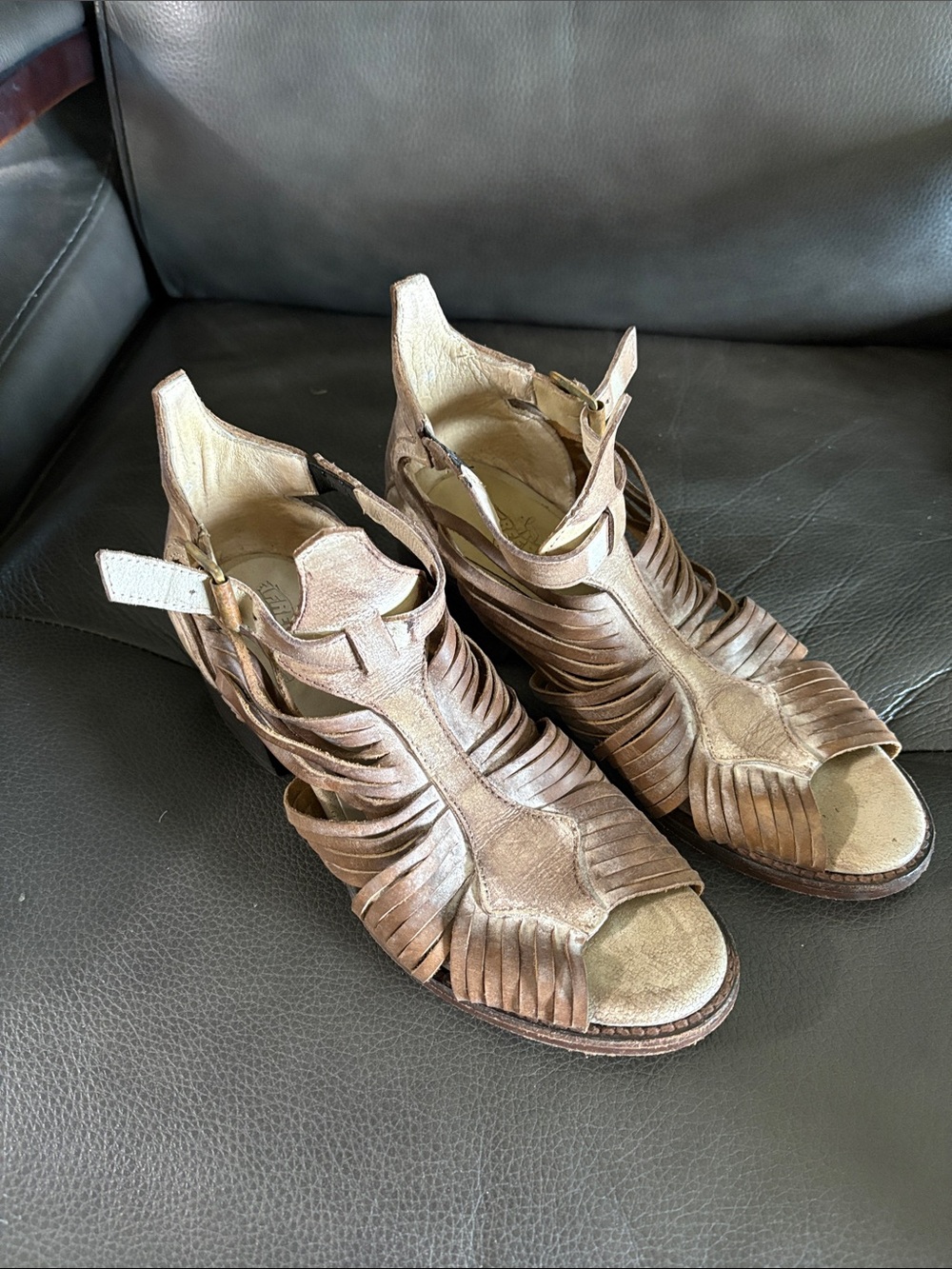 Freebird by Steven Brown Woven Peep-Toe Sandals